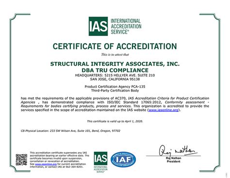 Certification agency